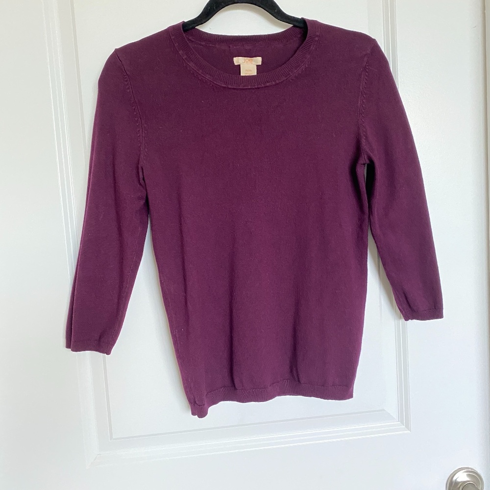 Joe Fresh Burgundy 3/4 Sleeve Sweater